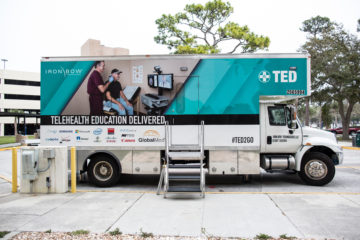Telehealth: The TED Telehealth Education Delivered vehicle, demonstrating new telehealth technologies such as Silhouette