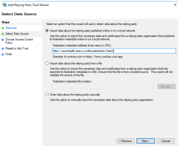 Screenshot of software.
