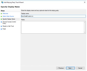 Screenshot of software.
