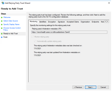 Screenshot of software.