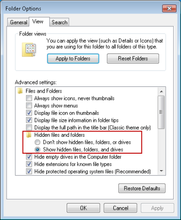 Screenshot of software.