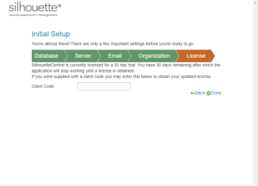 Screenshot of software.