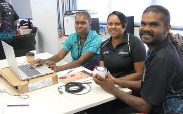 Aboriginal Health Workers learning to use Silhouette