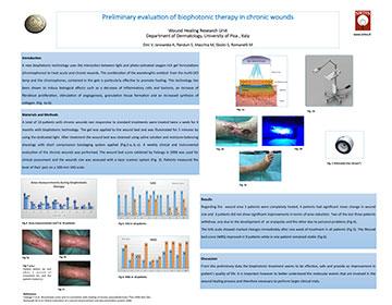 Preliminary Evaluation Of Biophotonic Therapy In Chronic Wounds - Wound Healing Research  Unit, Department of Dermatology, University of Pisa, Italy